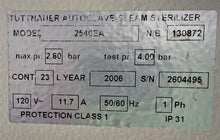 Load image into Gallery viewer, Tuttnauer EZ10 Autoclave Steam Instrument Sterilizer