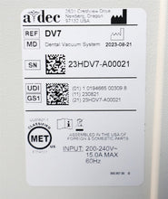 Load image into Gallery viewer, Lot of 2 Adec Dual DV7 Smart Vac Dental Dry Vacuum System 220V (2023)