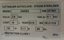 Load image into Gallery viewer, Tuttnauer EZ9 Autoclave Dental Instrument Steam Sterilizer Unit
