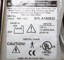 Load image into Gallery viewer, Adec 1040 Dental Ergonomic Exam and Treatment Chair
